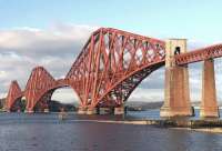 Another scaffolding-free shot of the Forth Bridge, this one taken on 5 November 2012. Nice and shiny in it's new paint too! [See image 40857]<br><br>[Brian Taylor 05/11/2012]