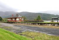 The old station at Creagan under a heavy sky in September 2005, more than 39 years after closure of the Ballachulish branch. View south over the station site towards Loch Creran. For the starlit version [see image 21804].<br><br>[John Furnevel 29/09/2005]