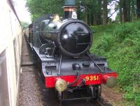 9351 with a train near Crowcombe Heathfield on 2 September 2012. [See image 39607]<br><br>[Colin Alexander 02/09/2012]