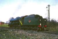 Stanier Jubilee 4-6-0 no 45593 <I>Kolhapur</I> on Kingmoor shed in 1966 following arrival with a special over the Settle and Carlisle route. This locomotive was used regularly by Holbeck shed to handle many of the steam specials that ran over the S&C during the period.<br><br>[Robin Barbour Collection (Courtesy Bruce McCartney) //1966]