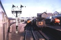Passenger and freight traffic at Mallaig, summer 1971. In these days mixed passenger/freight trains were a regular feature of operations on the Mallaig Extension.<br><br>[David Spaven //1971]