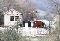 Looking north over the level crossing at Bronwydd Arms station on the Gwili Railway in May 1988.<br><br>[Ian Dinmore /05/1988]