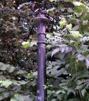 Bad hair day? This apparently original Victorian era lamppost adjacent to the semi-restored West Bridge station [see image 40379] appears to be fundamentally unbowed by modern vandals' efforts.<br><br>[Ken Strachan 09/09/2012]