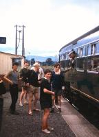 Young and old await the departure of a Blair Atholl-Perth local from Dalguise in August 1962. The station closed to passengers in May 1965.<br><br>[Frank Spaven Collection (Courtesy David Spaven) /08/1962]