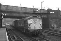 Haymarket BRCW Type 2 no D5312 gets the right away from Carlisle on 7 December 1968. The train is the 13.00 Carlisle - Edinburgh Waverley via Hawick.<br><br>[K A Gray /12/1968]