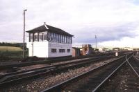 View east towards Keith signal box in August 1987.<br><br>[Ian Dinmore /08/1987]