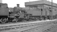 Withdrawn steam locomotives dumped at Llandudno Junction shed, thought to be in early 1963. From left to right are 42538, 40106 and 40098.<br><br>[K A Gray //1963]