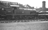 Stanier 2P 0-4-4T no 41905 in a siding alongside Buxton shed in April 1962. The locomotive is recorded as having been officially withdrawn from here more than 2 years earlier. It was cut up at Crewe works a month after this photograph was taken.<br><br>[K A Gray 16/04/1962]