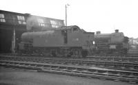 One of the powerful Urie class H16 4-6-2 tanks photographed on Feltham shed in October 1959. Known as 'Green tanks', five were built in the early 1920s specifically to handle heavy cross-London interchange freight traffic emanating from Feltham marshalling yard. Opened in 1921, Feltham was the busiest yard in Britain at that time. All 5 of the H16s were withdrawn during 1962 and Feltham yard itself finally closed in January 1969.<br><br>[K A Gray 05/10/1959]