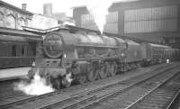 Royal Scot 4-6-0 no 46166 <I>London Rifle Brigade</I> backs onto a northbound train at Carlisle in the summer of 1963.<br><br>[K A Gray 03/08/1963]