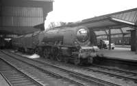 Stanier 'Coronation' Pacific no 46225 <I>Duchess of Gloucester</I> at Carlisle on 18 July 1964 with the 12.52 London Euston - Glasgow Central.<br><br>[K A Gray 18/07/1964]