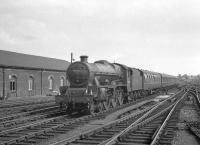 Jubilee 4-6-0 no 45622 <I>Nyasaland</I> approaching Carlisle from the south. The locomotive is carrying a 17B (Burton) shed plate which would date the photograph as 1963/64.<br><br>[K A Gray //]
