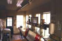 Interior of the SER signal box at Battle in February 1986 [see image 41535].<br><br>[Ian Dinmore 10/02/1986]
