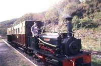 Hunslet Quarry 0-4-0ST <I>Alan George</I> (606/1894) in steam on the Teifi Valley Railway at Henllan in May 1988.<br><br>[Ian Dinmore /05/1988]