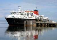MV 'Caledonian Isles' berthed at Brodick, Arran, following the crossing from Ardrossan on 21 July 2011.<br><br>[John Steven 21/07/2011]