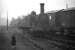 The 'wee Gorgie pilot' J88 No. 68335 shunts Gorgie East goods yard in 1961. The unusual peaked-roof wagons conveyed grain from Leith Docks to the North British Distillery sidings, just north of Gorgie East - this large grain distillery is still in business, although the rail connection is long gone.<br><br>[Frank Spaven Collection (Courtesy David Spaven) //1961]