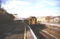 Train at Maidstone West station in August 1994, view towards Strood.<br><br>[Ian Dinmore /08/1994]