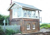 The signal box at Chettisham, Cambridgeshire, in 1978. The former station had closed in June 1960.<br><br>[Ian Dinmore //1978]