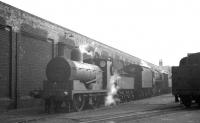 Ex L&Y 2F 0-6-0 no 52378 is part of a locomotive lineup alongside Aintree shed, Liverpool, in May 1960, approximately 6 months before withdrawal.<br><br>[K A Gray 22/05/1960]