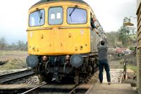 Token exchange at Crediton in 1985.<br><br>[Ian Dinmore /03/1985]