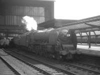 Stanier Coronation Pacific no 46250 <I>City of Lichfield</I>, recently arrived at Carlisle on 25 July 1964 with a Saturday Birmingham New Street - Glasgow Central relief working.<br><br>[K A Gray 25/07/1964]