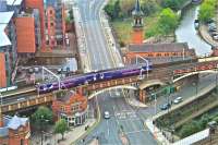 View over Deansgate station and Bridgewater Viaduct, Manchester, September 2009.<br><br>[Ian Dinmore /09/2009]
