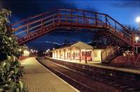 Looking south at the old station building at Huntly one evening in 1997.<br><br>[Ewan Crawford //1997]