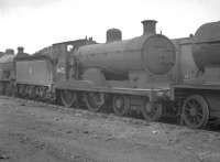Pickersill 4-4-0 no 54472, thought to have been photographed in the sidings alongside Corkerhill shed in 1959, the year of its withdrawal. [With thanks to Messrs Robin, Smith, Jamieson and Mackie]<br><br>[K A Gray //1959]