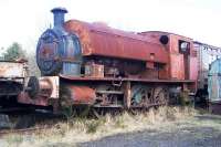 A derelict saddle tank in the sidings alongside Marley Hill shed on 30 March 2013.<br><br>[Colin Alexander 30/03/2013]