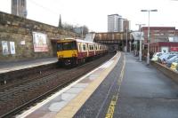 318261 calls at platform 1 at Motherwell with a Lanark service on 2 January 2008.<br><br>[John McIntyre 02/01/2008]