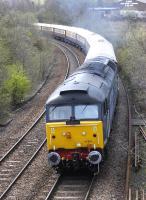 VSOE <I>Northern Belle</I> from Glasgow Central to Dundee led by 47501 and backed up by 47790 nears Inverkeithing East Junction on 28 April.<br><br>[Bill Roberton 29/04/2013]