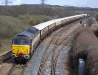 The Glasgow Central - Dundee lg of the <I>Northern Belle</I> runs through Inverkeithing East Junction on 28 April with 47790 bringing up the rear. On the front is 47501 [see image 42884].<br><br>[Bill Roberton 28/04/2013]