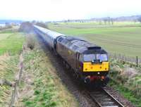 Passing Evanton on 26 April, <I>The Royal Scotsman</I> heading for Brora hauled by WCRC Class 47 no 47804.<br><br>[John Gray 26/04/2013]