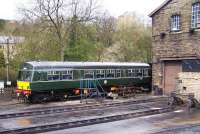 DMU SC51803 stands in the yard at Haworth on 27 April 2013.<br><br>[Colin Alexander 27/04/2013]
