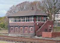 The former North box at Barrow-in-Furness, photographed in April 2002. The style leaves no doubts as to which railway it was built for, despite the lack of any identification, at least on the side facing the station.<br><br>[Bill Jamieson 13/04/2002]