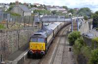 47832 brings up the rear of the <I>Northern Belle</I> passing through Kinghorn station on 15 June en route from Darlington to Dundee. 47501 is on the front of the train.<br><br>[Bill Roberton 15/06/2013]