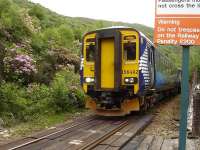 Grab Shot at Lochailort on 25 June showing 156492 leading 156465 round the curve towards the station non stop on the late running 09.03 Glasgow Queen Street to Mallaig service.<br><br>[David Pesterfield 25/06/2013]