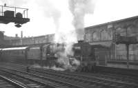 Upperby shed's Royal Scot no 46118 <I>Royal Welch Fusilier</I> preparing for the off at Carlisle platform 4 on 17 August 1963. The locomotive is about to take out the 8.00am Aberdeen - Manchester.<br><br>[K A Gray 17/08/1963]