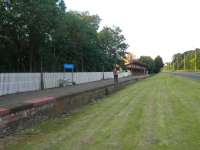 The surviving platform at Melrose, looking east towards Ravenswood Junction on 5 July, with the A6091 running past on the right. The Tweedbank terminus of the Borders Railway will be located approximately a mile and a half to the west of here.<br><br>[John Yellowlees 05/07/2013]