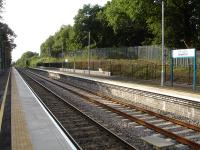 The new up platform at Gowerton in July 2013, following completion of works to reinstate double track over a five mile section from Llanelli to east of the station. [See image 38112] <br><br>[David Pesterfield 15/07/2013]