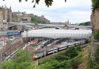 View over the east end of Waverley on 7 July 2013.... and not a bus on the North Bridge!<br><br>[John Furnevel /07/2013]