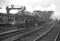 46115 <I>Scots Guardsman</I> at Carlisle on 13 February 1965 with the R.C.T.S. (Lancashire & North West Branch) <I>Rebuilt Scot Commemorative Rail Tour</I>. [See image 23520]<br><br>[K A Gray 13/02/1965]