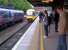 Platform scene at Twyford on 18 May as the 19.41 to Reading (right) crosses the 19.43 to Paddington.<br><br>[Ken Strachan 18/05/2013]