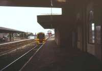 A Manchester - Cleethorpes 158 service arrives at Grimsby Town in the summer of 1995.<br><br>[Ian Dinmore /08/1995]