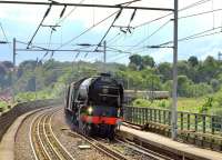 60163 <I>Tornado</I> arriving at Durham on 30 June 2012 with <I>The Cathedrals Express</I> charter from London Kings Cross.<br><br>[Ian Dinmore 30/06/2012]