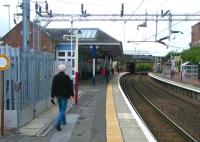 View along the westbound platform at Coatbridge Sunnyside on 10 August.<br><br>[Veronica Clibbery 10/08/2013]