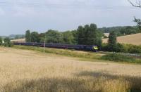 An eastbound First Great Western HST passing Crofton on 25 August 2013.<br><br>[Peter Todd 25/08/2013]