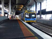 An emu for Williamstown runs into Platform 14 at Melbourne Southern Cross station on 12 May 2013.<br><br>[Colin Miller 12/05/2013]