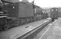 Bulleid Q1 0-6-0 no 33038 on Brighton shed in August 1961.<br><br>[K A Gray 14/08/1961]