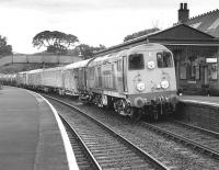 Hunslet Barclay 20904 leads the Chipmans weedkiller train through Aberdour station on 1 August 1989.  20901 is out of sight at the rear of the train.<br><br>[Bill Roberton 01/08/1989]